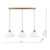 Laura Ashley Durford 3 Light Bar Pendant Matt Antique Brass and White Ceramic