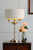 Laura Ashley Sorrento 3 Light Table Lamp Matt Antique Brass With Natural Shade