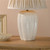 Abigail Table Lamp Cream Ceramic and Antique Brass With Linen Pleated Shade