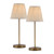 Adyara Twin Pack Table Lamp Antique Bronze With Linen Pleated Shade