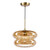 Alcella Pendant Natural Brass and Amber Dimple Glass