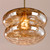 Alcella Pendant Natural Brass and Amber Dimple Glass