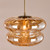 Alcella Pendant Natural Brass and Amber Dimple Glass