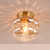 Alcella Wall/Ceiling Light Natural Brass and Amber Dimple Glass