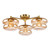 Alcella 3 Light Flush Natural Brass and Amber Dimple Glass