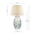 Aviara Table Lamp Green Ceramic and Antique Brass With Ivory Pleated Shade