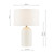 Bayonne Table Lamp White Ceramic and Antique Brass With Linen Drum Shade