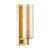 Bevin Bathroom Wall Light Natural Brass and Amber Ribbed Glass IP44