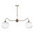 Caliro 2 Light Bar Pendant Antique Bronze with Ribbed Globe Glasses