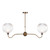Caliro 2 Light Bar Pendant Antique Bronze with Ribbed Globe Glasses