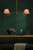 Caliro 2 Light Bar Pendant Antique Bronze with Red Leaf Print Pleated Shades