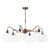 Caliro 6 Light Pendant Antique Bronze with Large Globe Glass Shades