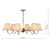 Caliro 6 Light Pendant Antique Bronze with Taupe Pleated Scallop Shades