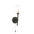Cohen Wall Light Matt Black With Clear Hammered Glass