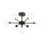 Cohen 7 Light Pendant Matt Black With Clear Hammered Glass