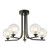 Cradle 5 Light Semi Flush Matt Black With Clear/Opal Glass