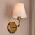 Dijon Wall Light Antique Bronze With Linen Hardback Shade