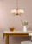 Elara 5 Light Pendant Antique Bronze With Linen Hardback Shades
