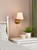 Elara Wall Lamp Antique Bronze With Linen Hardback Shades