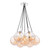 Elpis 7 Light Cluster Pendant Polished Chrome With Amber Dimpled Glass