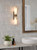 Eneco 2 Light Bathroom Wall Light Antique Bronze and Natural Alabaster IP44