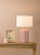 Ennio Table Lamp Red Ceramic and Antique Brass With Linen Shade