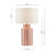 Ennio Table Lamp Red Ceramic and Antique Brass With Linen Shade