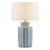 Ennio Table Lamp Blue Ceramic and Antique Brass With Linen Shade