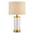 Enrico Rechargeable Table Lamp Antique Bronze and Ribbed Glass With Linen Shade LED