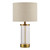 Enrico Rechargeable Table Lamp Antique Bronze and Ribbed Glass With Linen Shade LED