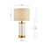 Enrico Rechargeable Table Lamp Antique Bronze and Ribbed Glass With Linen Shade LED