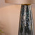 Erdis Table Lamp Blue Art Glass and Antique Bronze With Taupe Shade