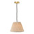 George Pendant Natural Brass with Natural Linen Pleated Shade