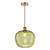 George Pendant Antique Bronze with Green Dimple Glass