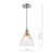 Hadano E14 Pendant Antique Chrome and Domed Ribbed Glass Shade