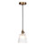 Hadano E14 Pendant Antique Bronze with Clear Ribbed Glass Shade