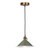 Hadano E14 Pendant Antique Bronze with Gloss Green Metal Shade 18cm