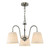 Hadano 3 Light Pendant Antique Chrome With Natural Linen Pleated Shades