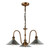 Hadano 3 Light Pendant Antique Bronze with Pewter Metal Shades 18cm