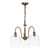 Hadano 3 Light Pendant Antique Bronze with Clear Dimpled Glass Shades