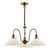 Hadano 3 Light Pendant Antique Bronze with White Shallow Ceramic Shades