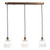 Hadano 3 Light Bar Pendant Antique Bronze with Clear Ribbed Glass Shades