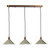 Hadano 3 Light Bar Pendant Antique Bronze with Matt Cashmere/Taupe Metal Shades 18cm