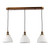 Hadano 3 Light Bar Pendant Antique Bronze with White Domed Ceramic Shades