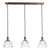 Hadano 3 Light Bar Pendant Antique Bronze with Scalloped Bell Glass Shades
