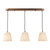 Hadano 3 Light Bar Pendant Antique Bronze with Natural Linen Pleated Shades