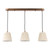 Hadano 3 Light Bar Pendant Antique Bronze with Natural Linen Pleated Shades