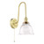 Hadano Tall Wall Light Natural Brass with Domed Ribbed Glass Shade