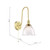 Hadano Tall Wall Light Natural Brass with Domed Ribbed Glass Shade