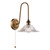 Hadano Tall Wall Light Antique Bronze with Clear Flared Glass Shade